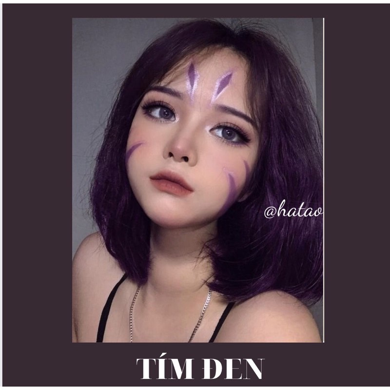 Thuốc nhuộm tóc màu Tím Đen(không tẩy) kèm trợ nhuộm 100ml