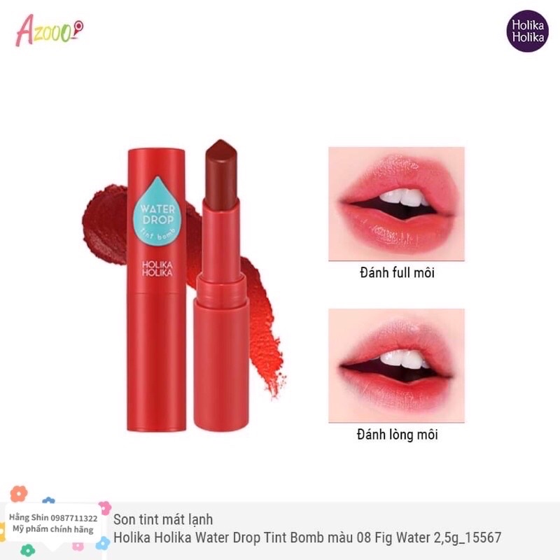 Son tint mát lạnh Holika Holika Water Drop Tint Bomb 2,5g | BigBuy360 - bigbuy360.vn