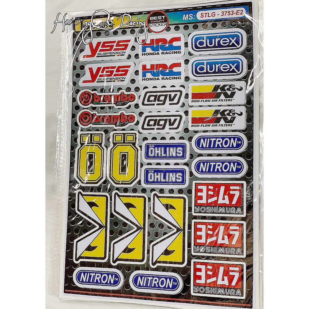 Tem Sticker Hoạt Hình Dán Xe Chữ YSS, OHLINS, BREMBO, MẮT FENDI..