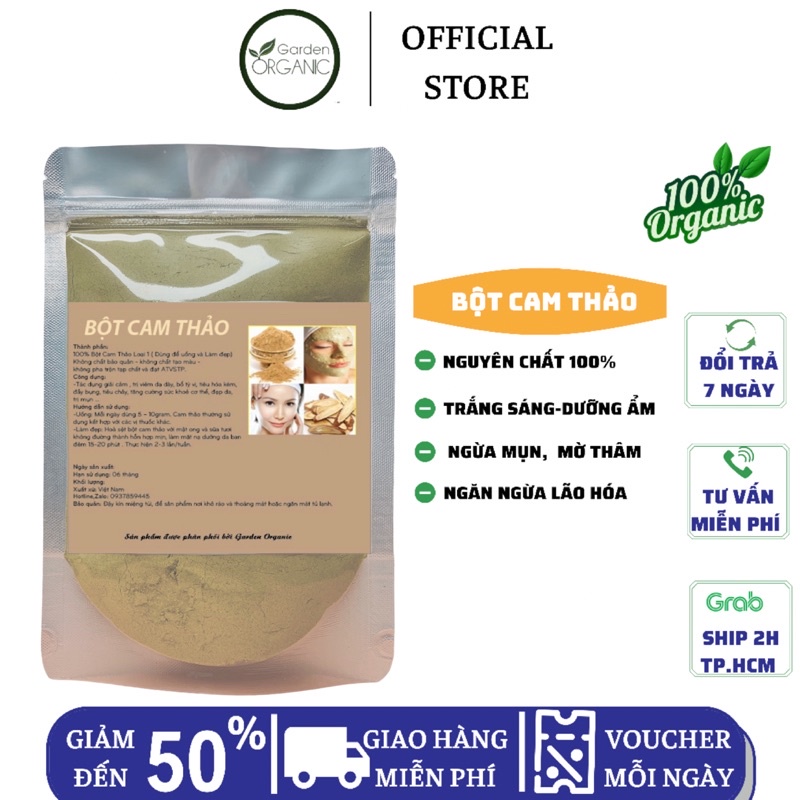 Bột rễ cam thảo nguyên chất 100% 200Gr - trắng da, ngừa mụn, mờ thâm nám | Bộ Natural