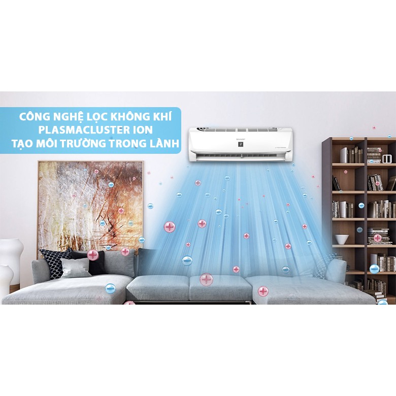 Máy lạnh Sharp 1 Hp Inverter Cao cấp Model AH-XP10WMW - Hàng chính hãng - Chỉ giao trong nội thành TP. HCM