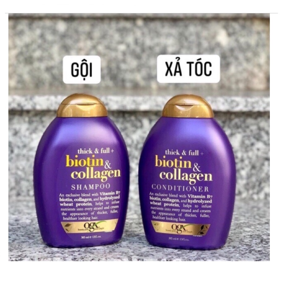 Dầu gội và xã Ogx Biotin & Collagen Shampoo 385ml