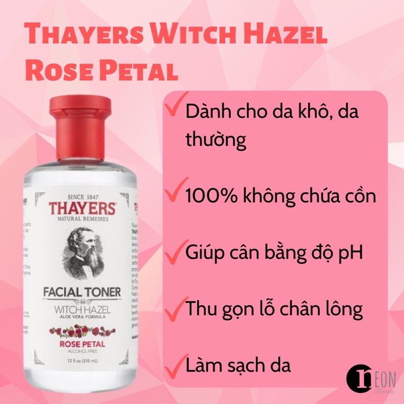 Nước Hoa Hồng se khít lỗ chân lông Thayers Witch Hazel Toner