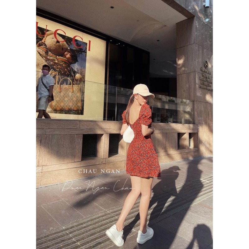 [Mã SKAMA06 giảm 8% tối đa 50K đơn 250K] VNU329 - VÁY HOA HỒNG DÚM NGỰC PHỐI CÚC | BigBuy360 - bigbuy360.vn