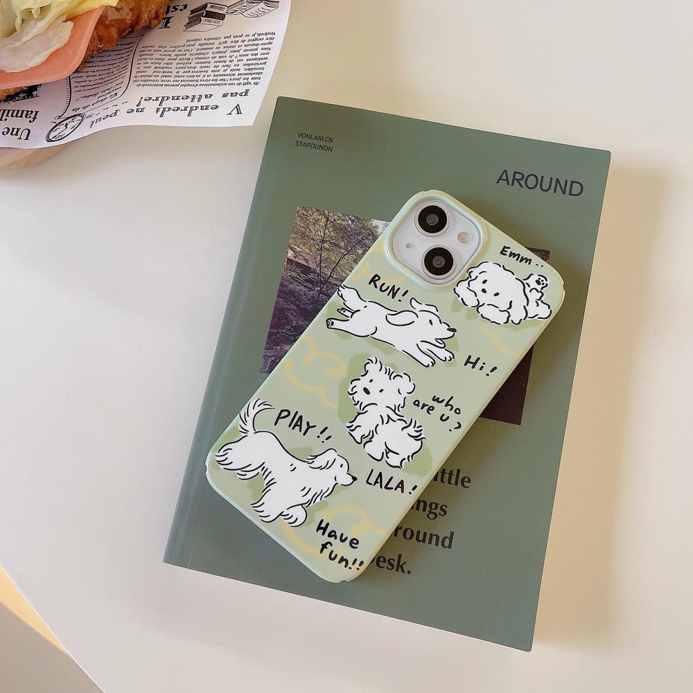 Ốp Điện Thoại Cứng Hình Chú Chó Cho IPhone X Xs XR XsMax 11 11ProMax 12 12Pro 12ProMax 13 13Pro 13ProMax 14 14Pro 14plus 14ProMax