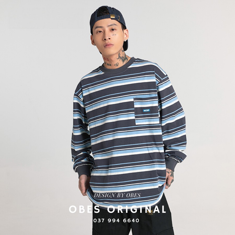 [OBES] Áo phông kẻ dài tay nam, sweater mã PK152 | BigBuy360 - bigbuy360.vn