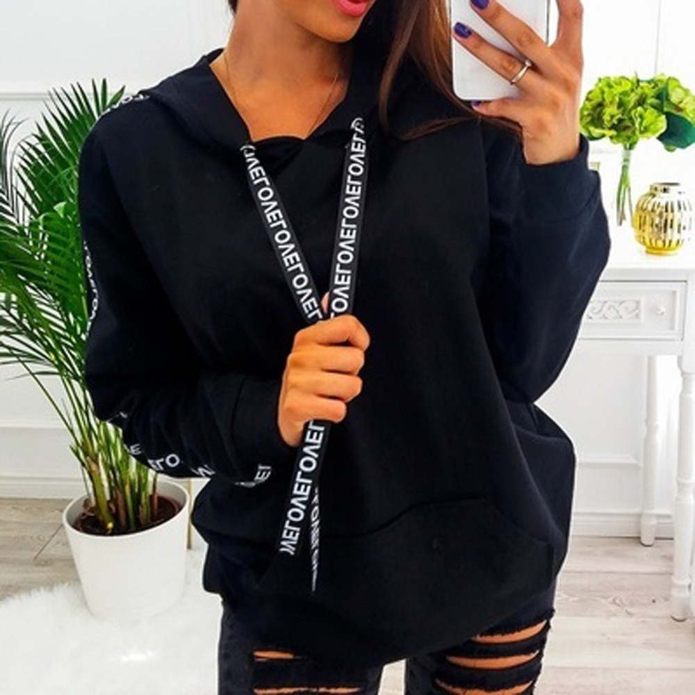 Áo Hoodie Plus Size Tay Dài Họa Tiết Kẻ Sọc Màu Trơn Thời Trang Mùa Đông Cho Nữ # 30