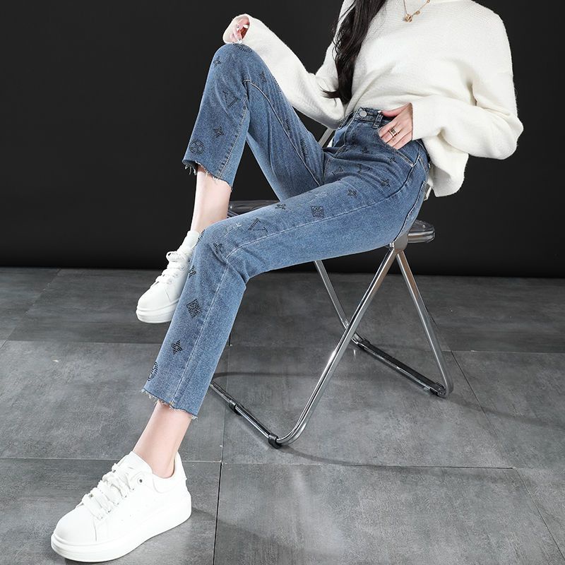 Quần Denim Dài Tới Mắt Cá Chân Dáng Ôm Co Giãn Phong Cách Hàn Quốc Thời Trang Mùa Xuân 2022