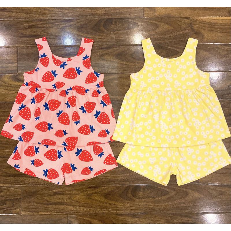 Bộ ba lỗ bé gái cotton 1-5y