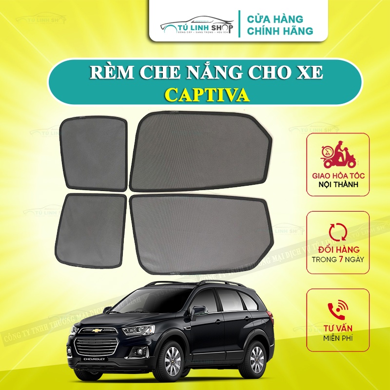 Rèm che nắng nam châm cho xe Captiva, bộ 4 tấm cho 4 cửa, hàng loại 1 cao cấp nhất, vừa khít kính