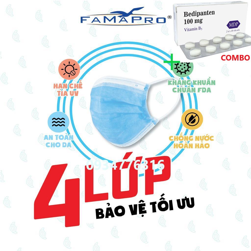 Combo Bedipanten 100mg +  ✅ Bảo vệ bé yêu - Khẩu trang y tế trẻ em kháng khuẩn 3 lớp Famapro 5D Mask kid quai vải