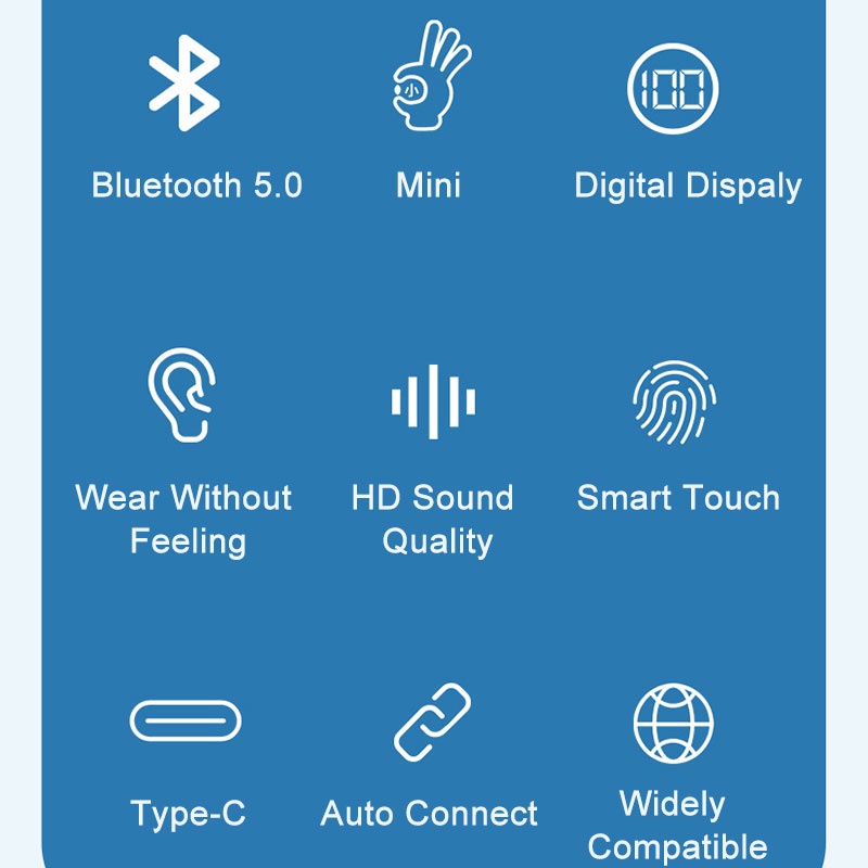 Tai nghe không dây SPRISE H7 TWS kết nối Bluetooth chống thấm nước có màn hình LED cho vivo oppo