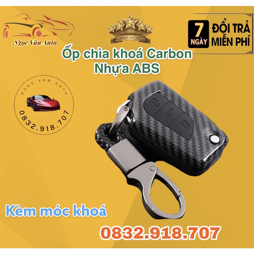 ốp chìa khóa carbon Altis, Innova, Fortuner 2014-2018 - chìa gập