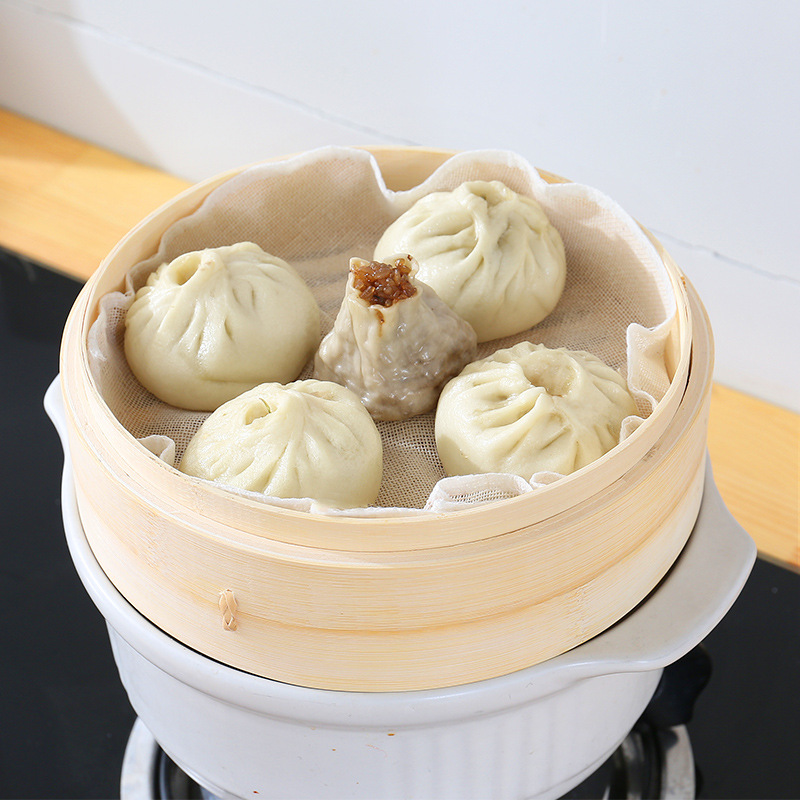 Miếng lót nồi hấp bánh bao hình vuông bằng cotton chống dính tiện dụng