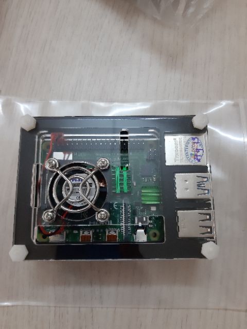 Vỏ mica cho Raspberry Pi 4 kèm quạt và tản nhiệt