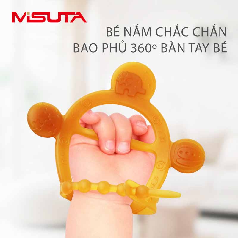 Gặm Nướu MISUTA Ngậm Nướu Chất Liệu Silicone Chống Rơi Mềm Dẻo An Toàn Cho Bé YOOTA BABY