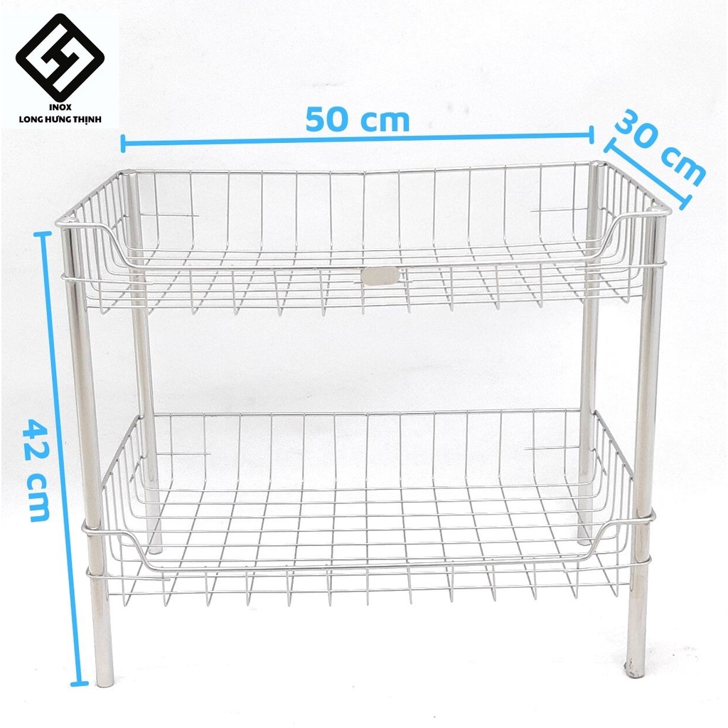 Kệ chén đĩa INOX láp (30x50) 2 tầng, 3 tầng, có sóng đĩa, kệ để tô chén bát đĩa phòng bếp, kệ bếp tiện lợi,tặng nút chân
