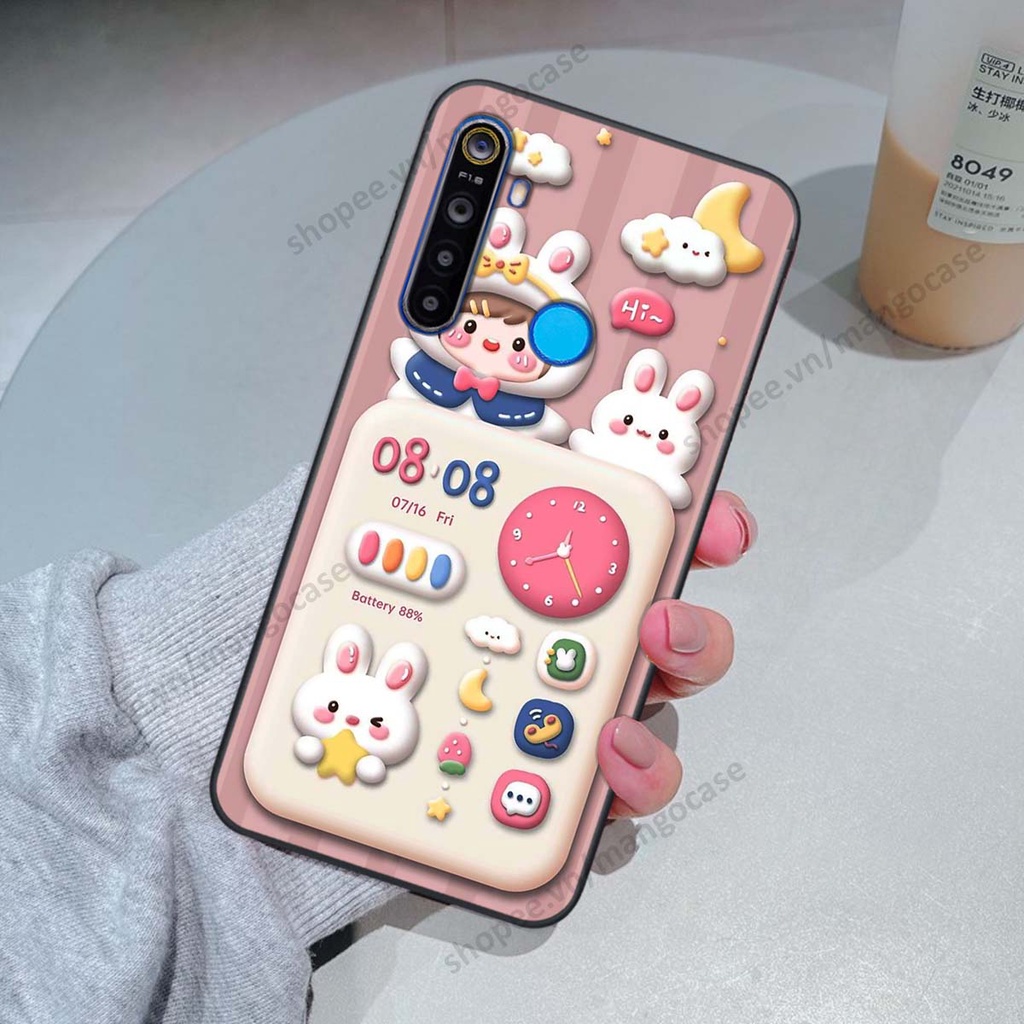 Ốp lưng Realme 5 / 5 Pro / C3 hình gấu, thỏ, đồng hồ cute dễ thương