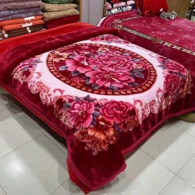 (Xả Kho) Chăn nhung lông tuyết 4kg 3 lớp cao cấp loại 1
