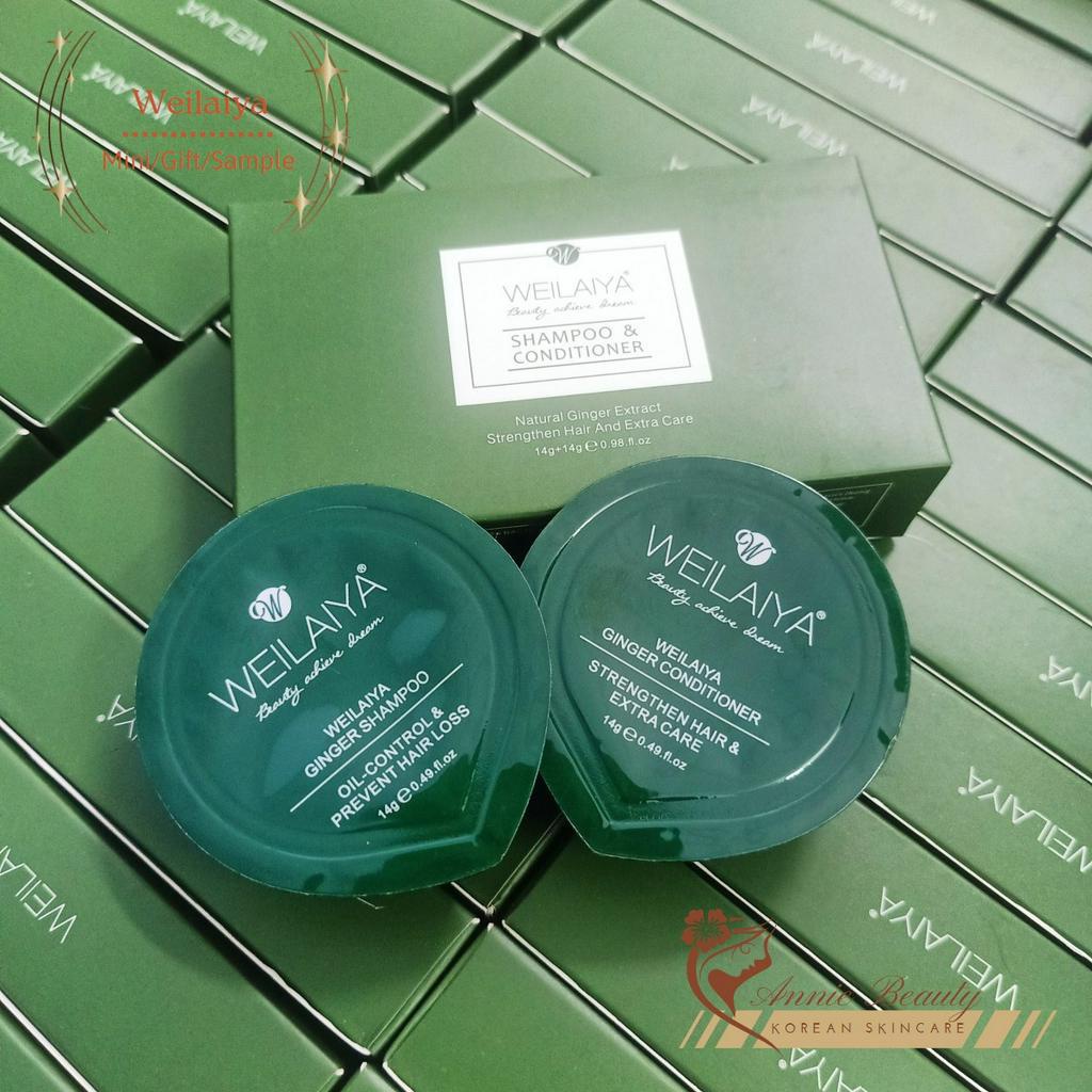 Dầu gội Weilaiya, dầu xả gừng giảm gàu, gãy rụng và kích thích mọc tóc, kiểm soát dầu giúp tóc suôn mượt, không bết dính