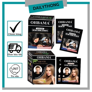 Dầu gội nhuộm phủ bạc tóc Gội Là Đen OHBAMA Black Hair Instant Wash 20ml (Nhuộm tóc đen)