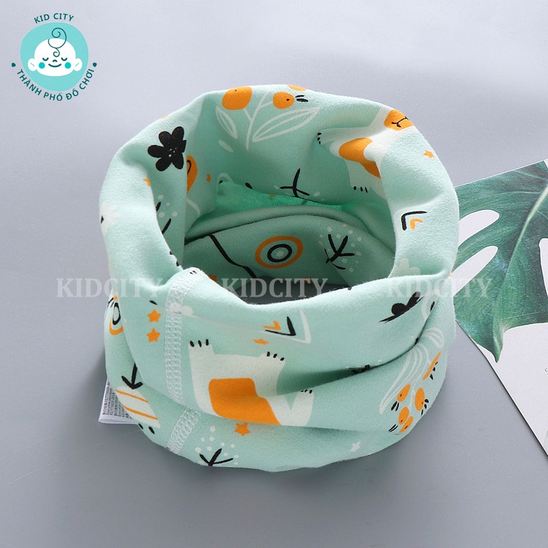 Khăn Ống Cotton Đa Năng Giữ Ấm Họa Tiết Thời Trang Cho Bé