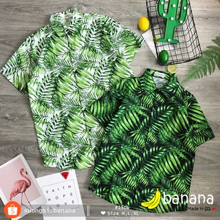 [Banana]- Áo sơ mi lá xanh (M, L, XL)