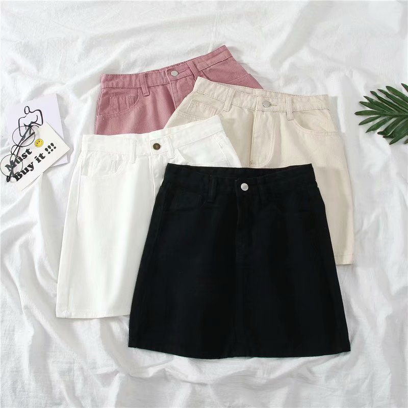 Chân váy denim eo cao thời trang Hàn Quốc ngọt ngào size S-5XL | BigBuy360 - bigbuy360.vn