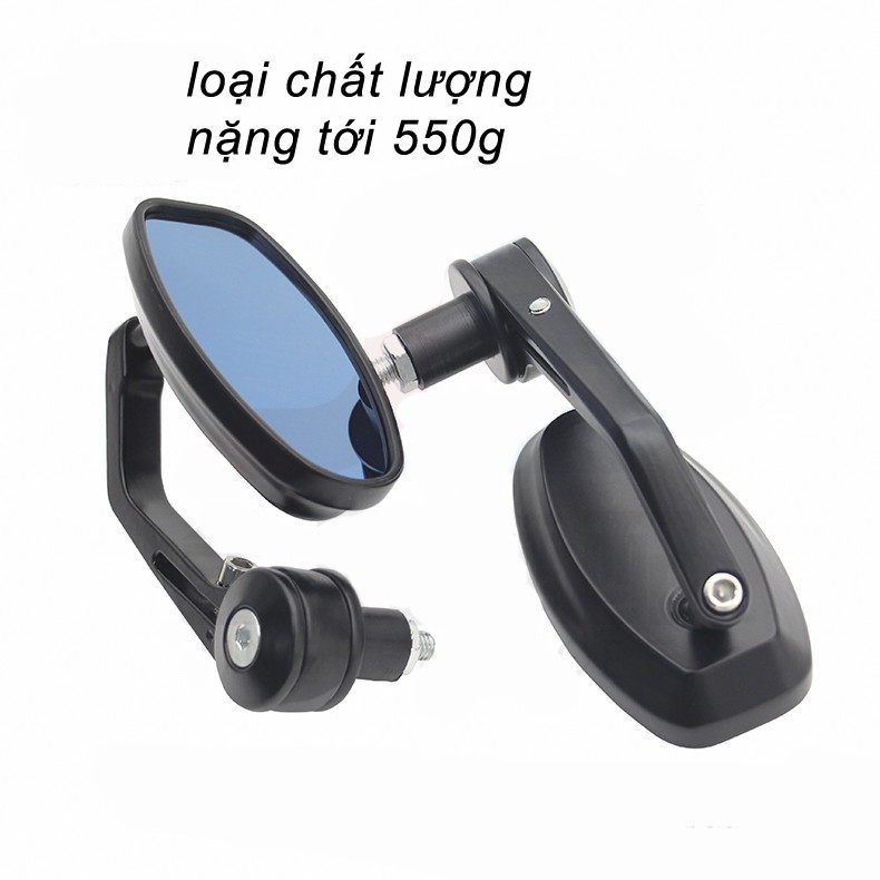 Bộ 2 Gương Gù Chiếu Hậu Xe Máy Kính Xanh Chống Chói Loại hàng tốt 550g oval