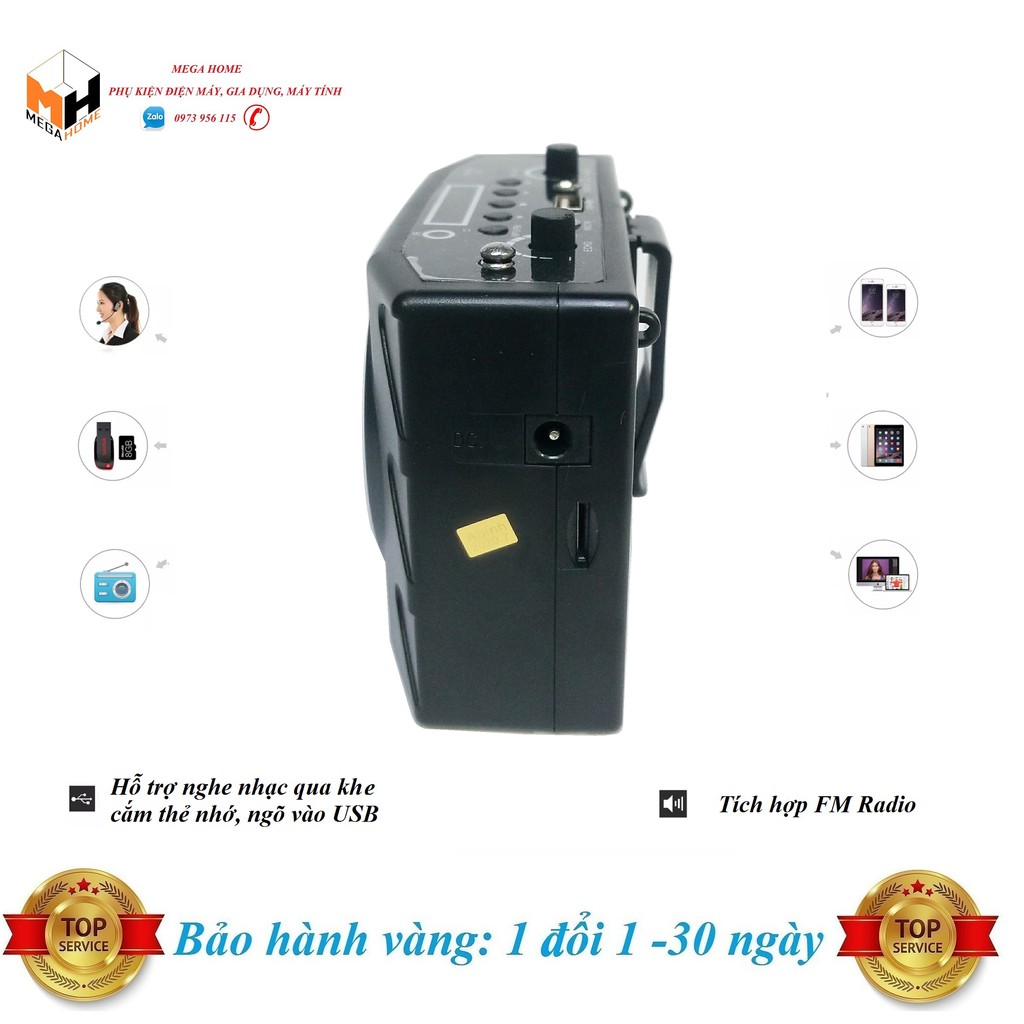 Loa di động, Máy trợ giảng, máy nghe nhạc tích hợp micro Sony SN-898 hàng loại 1 bảo hành 1 đổi 1 30 ngày