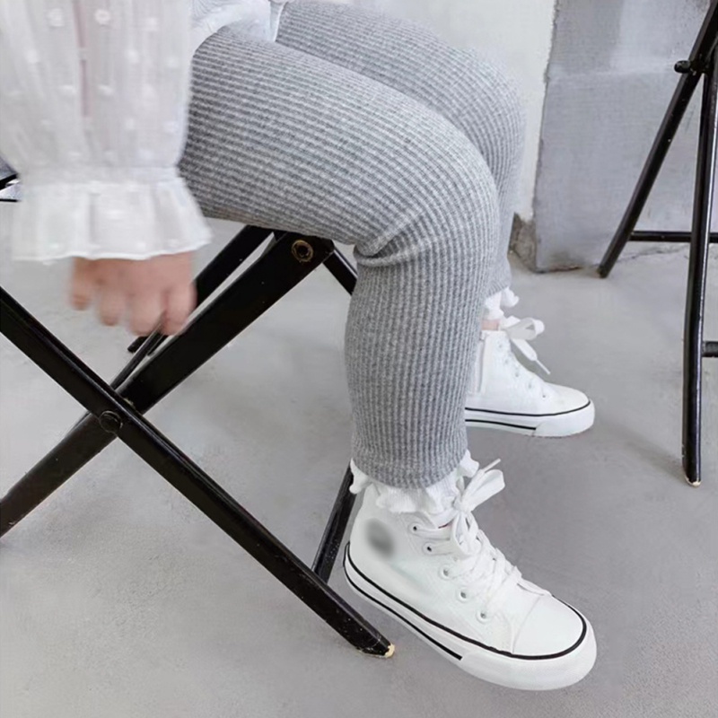 Quần Lót Legging Phối Ren Hoa Hoạ Tiết Kẻ Sọc Cho Bé Gái