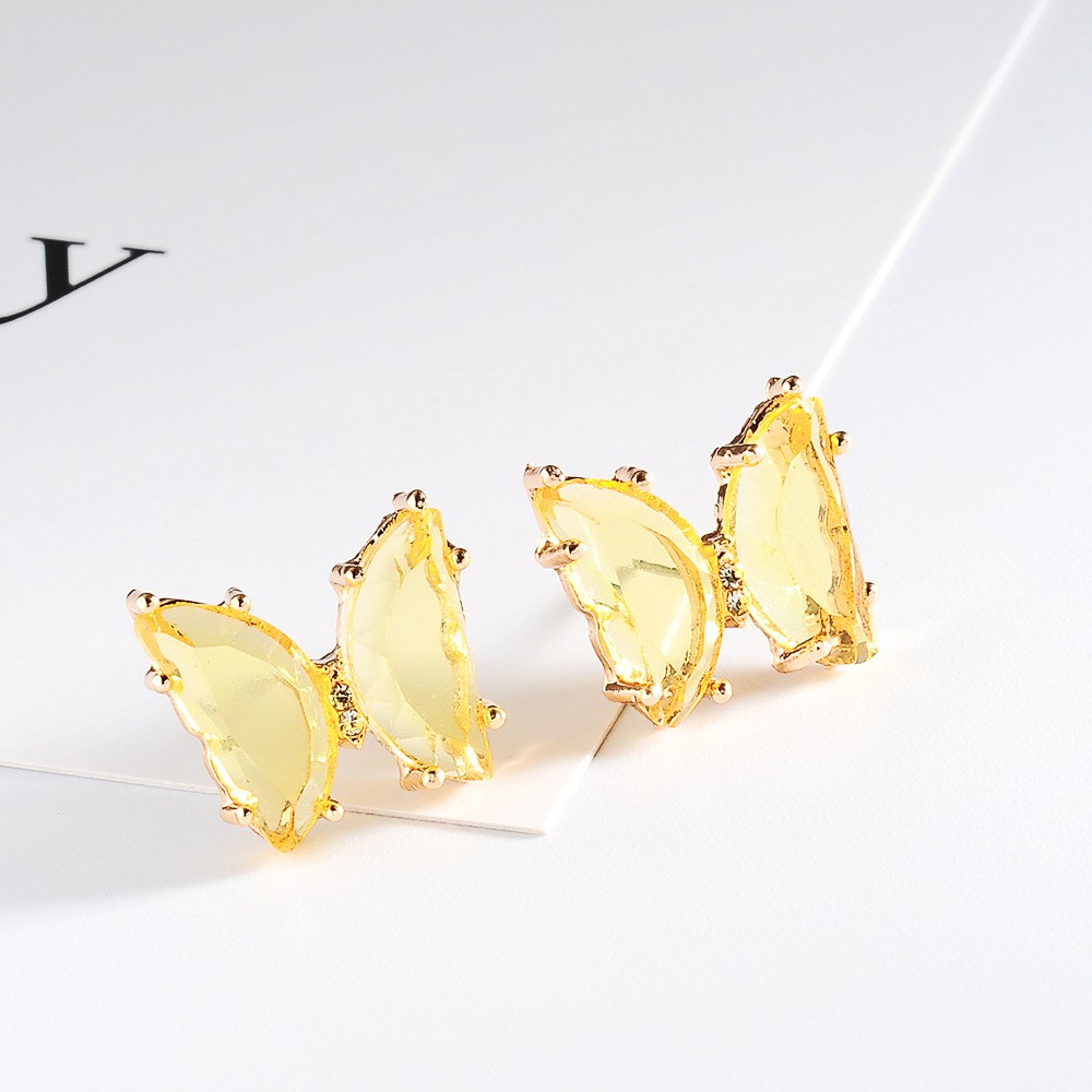 Trendy Korean Style Transparent Butterfly Earrings