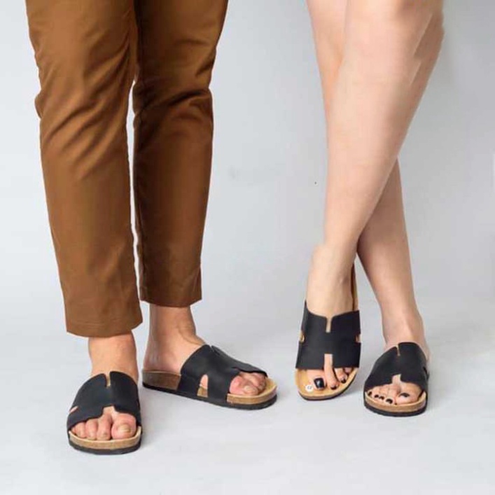 Dép Chữ H Đen Đế Xuồng Nam Nữ Chất Liệu Đế Trấu Detaunisex Mã DETA14F
