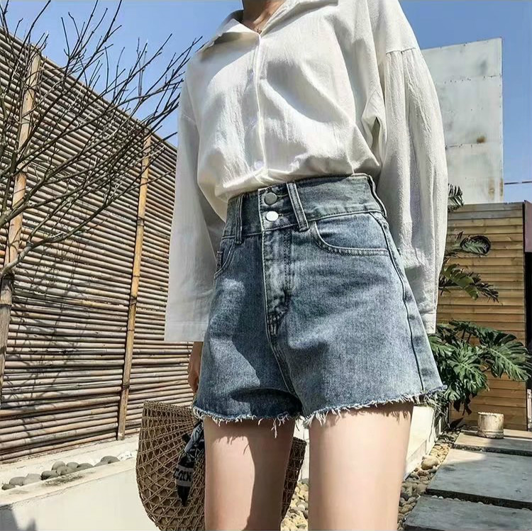Women's Korean Casual Pants Loose Fashion High Waist Denim Shorts