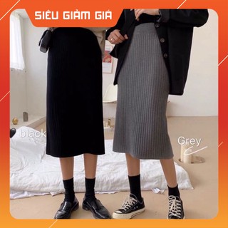 HOT Chân váy len tăm dáng dài nhiều màu