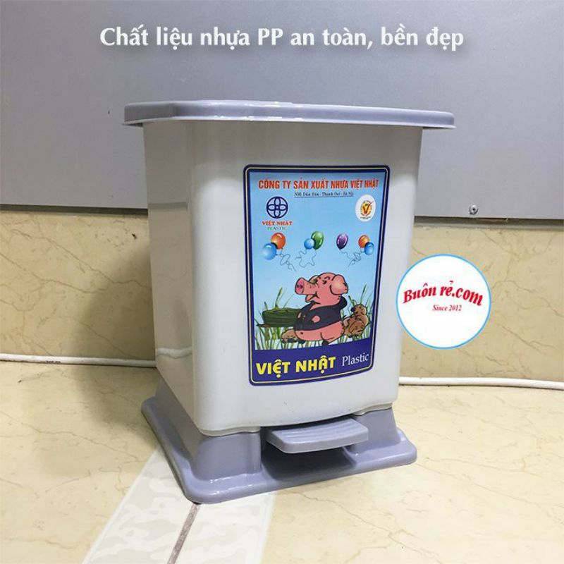 Thùng rác đạp chân bật nắp 3 size nhựa Việt Nhật