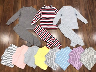 Bộ cotton cổ 3 phân