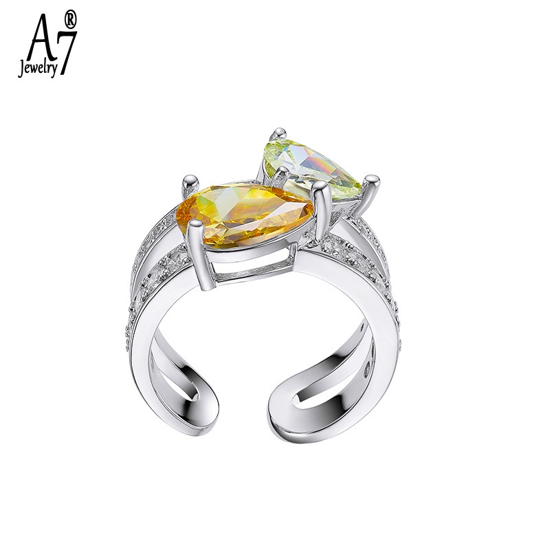 Nhẫn Bạc 925 Đính Đá Nhiều Màu Sắc Thời Trang Dành Cho Nữ A7 S925