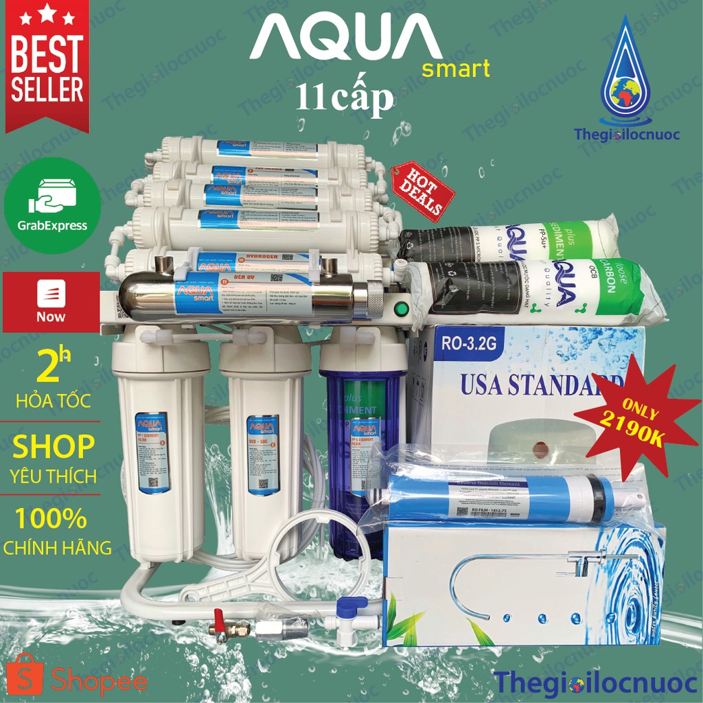  Máy lọc nước RO Aqua Smart 11 cấp lọc đèn UV