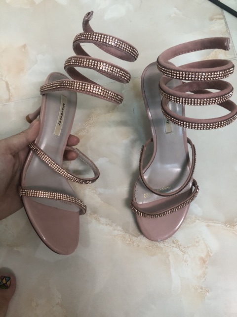 Dép cao đính đá xoắn