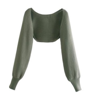 Áo Sweater Dệt Kim Tay Dài Trễ Vai Thời Trang Cho Nữ