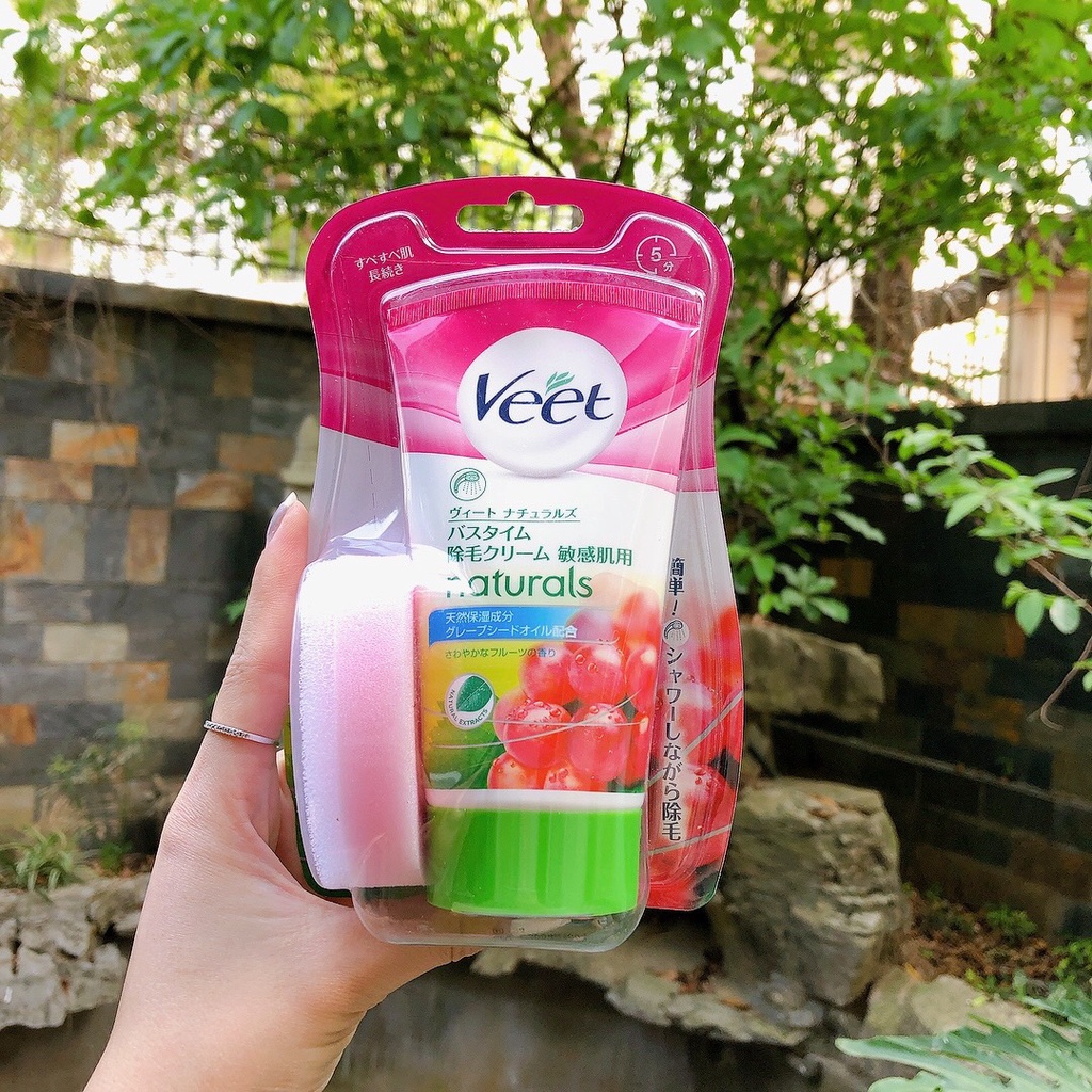 [Veet Nhật Bản] Kem tẩy lông Veet Nhật kèm mút