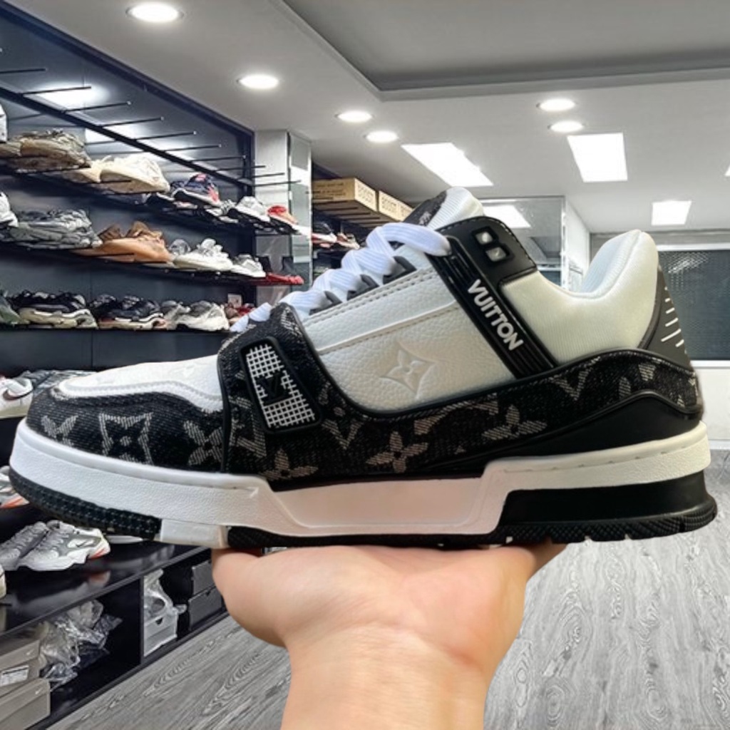Giày Thể Thao LV Trainer White Black White Đen Trắng Cực Phong Cách Cho Cả Nam Và Nữ  Full bill box 1.1 - Yabi_boutique