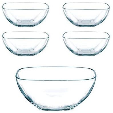 🇩🇪 Set bát vuông trong suốt  Nachtmann Domino Schalen 100630 5 chiếc