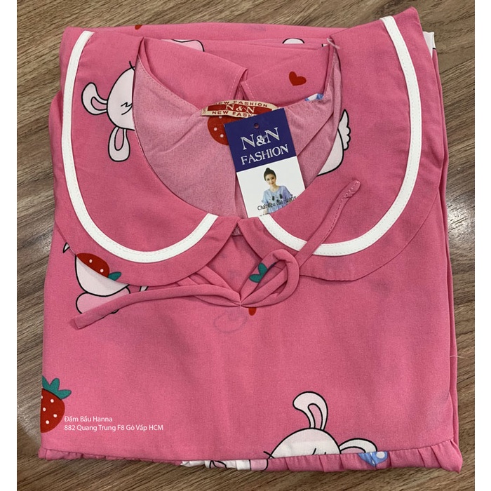 [SIZE 40-76KG] Đồ bộ bầu lửng mặc nhà vải lụa mango cao cấp co dãn nhẹ thoáng mát có lưng thun điều chỉnh