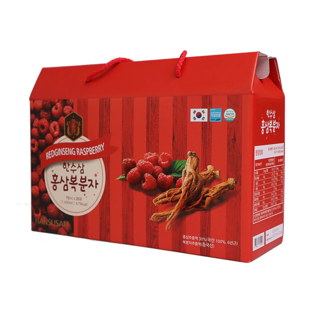 Nước Sâm Hansusam Hàn Quốc 70ml x 20 gói - Sâm Rasberry