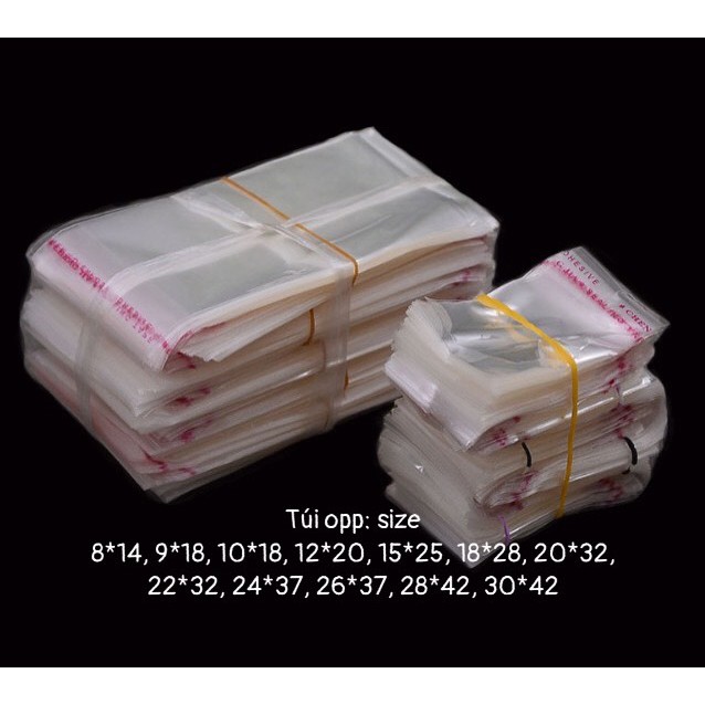 {1kg/size}Túi dán miệng, túi OPP đựng bao lì xì, quần áo, khẩu trang