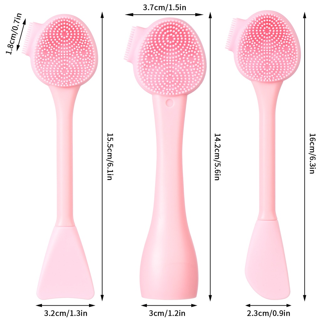 [Hàng mới về] Cọ silicone hai đầu dùng vệ sinh da mặt bảo vệ hiệu quả