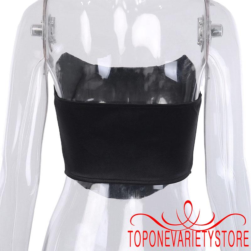 Áo kiểu ống croptop hở vai không dây cúp ngực màu trơn nâng ngực quyến rũ dành cho nữ