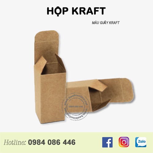 20 HỘP GIẤY KRAFT KHÔNG IN 3,5X3,5X12,5 CM ĐỰNG TINH DẦU - CÓ SẴN